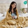Madison Park 100% Egyptian Cotton Lightweight Summer Blanket, Breathable Waffle Knit Design, Soft Cozy All-Season Throw for Bed, Couch or Sofa, Sage Green Full/Queen Size (90″x90″)(Mustard)