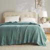 Madison Park 100% Egyptian Cotton Lightweight Summer Blanket, Breathable Waffle Knit Design, Soft Cozy All-Season Throw for Bed, Couch or Sofa, Sage Green Full/Queen Size (90″x90″)(Teal)