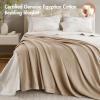 Madison Park 100% Egyptian Cotton Lightweight Summer Blanket, Breathable Waffle Knit Design, Soft Cozy All-Season Throw for Bed, Couch or Sofa, Sage Green Full/Queen Size (90″x90″)(Khaki)