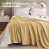 Madison Park 100% Egyptian Cotton Lightweight Summer Blanket, Breathable Waffle Knit Design, Soft Cozy All-Season Throw for Bed, Couch or Sofa, Sage Green Full/Queen Size (90″x90″)(Mustard)