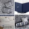 Madison Park Aubrey Cozy Comforter Set, Faux Silk Jacquard Paisley Design – All Season Down Alternative Bedding with Cotton Bed Sheets, Bed Skirt & Toss Pillows, King Navy 12 Piece(Navy Biab 12pcs)