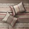 Madison Park Bellagio Cozy Comforter Set – Luxurious Jaquard Traditional Damask Design, All Season Down Alternative Bedding with Matching Shams, Decorative Pillow, Queen(90″x90″), Brown/Gold 7 Piece(Princeton Red)