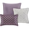 Madison Park Biloxi Jacquard Comforter Set – Modern Geometric Design, All Season Down Alternative Cozy Bedding with Matching, Shams, Decorative Pillow, Queen(90″x90″), Ombre Navy 7 Piece(Biloxi Purple)
