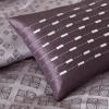 Madison Park Biloxi Jacquard Comforter Set – Modern Geometric Design, All Season Down Alternative Cozy Bedding with Matching, Shams, Decorative Pillow, Queen(90″x90″), Ombre Navy 7 Piece(Biloxi Purple)