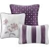 Madison Park Blaire Cozy Comforter Set-Luxurious Faux Silk Traditional Pieced Design All Season Down Alternative Bedding with Matching Shams, Decorative Pillow, Queen (90 in x 90 in),, Navy 7 Piece(Hampton Plum)