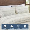 Madison Park Boho Comforter Set, Seersucker Southwestern Farmhouse Queen Size Comforters, Diamond Printed Reverse, All Season Microfiber Fluffy Bedding Set, Full/Queen, Taupe/Blue 5 Pieces(Taupe/Blue)