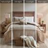 Madison Park Boone Cozy Comforter Set, Faux Suede, Deluxe Hotel Styling All Season Down Alternative Bedding Matching Shams, Decorative Pillow, Queen (90 in x 90 in), Rustic Brown 7 Piece(Tan 7pcs)