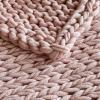 Madison Park Casual Acrylic Chunky Twice Knit Throw with Charcoal MP50-7315(Blush)