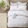 Madison Park Celeste Comforter Set-Textured Luxury Design All Season Down Alternative Bedding, Matching Sham, Decorative Pillows, Queen(90″x90″), White 5 Piece(White 5pcs)