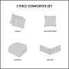 Madison Park Celeste Comforter Set-Textured Luxury Design All Season Down Alternative Bedding, Matching Sham, Decorative Pillows, Queen(90″x90″), White 5 Piece(White 5pcs)