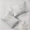 Madison Park Celeste Quilt Modern Classic Design All Season, Breathable Coverlet Lightweight Bedding Set, Matching Shams, Decorative Pillow, Full/Queen(90″x90″), Ruffle White 4 Piece(Leaf Blue)