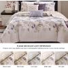 Madison Park Celeste Quilt Modern Classic Design All Season, Breathable Coverlet Lightweight Bedding Set, Matching Shams, Decorative Pillow, Full/Queen(90″x90″), Ruffle White 4 Piece(Floral Taupe)
