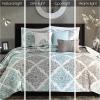 Madison Park Claire Quilt Modern Design – All Season, Breathable Coverlet Lightweight Bedding Set, Matching Shams, Decorative Pillow, Full/Queen (90 in x 90 in), Diamond Aqua 6 Piece(Aqua)