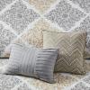 Madison Park Claire Quilt Modern Design – All Season, Breathable Coverlet Lightweight Bedding Set, Matching Shams, Decorative Pillow, Full/Queen (90 in x 90 in), Diamond Aqua 6 Piece(Neutral)
