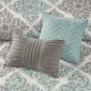 Madison Park Claire Quilt Modern Design – All Season, Breathable Coverlet Lightweight Bedding Set, Matching Shams, Decorative Pillow, Full/Queen (90 in x 90 in), Diamond Aqua 6 Piece(Aqua)