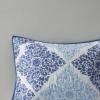 Madison Park Claire Quilt Modern Design – All Season, Breathable Coverlet Lightweight Bedding Set, Matching Shams, Decorative Pillow, Full/Queen (90 in x 90 in), Diamond Aqua 6 Piece(Blue)