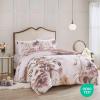 Madison Park Cotton Blend Duvet Set Beautiful Floral Design, All Season, Breathable Comforter Cover Bedding Set, Matching Shams, Full/Queen(90″x90″), Blush 3 Piece(Cassandra Blush)