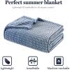 Madison Park Cozy Blanket Soft Plush Blanket Chic Backprinted Carved Texture Design, Trendy, All Seasons Lightweight Bedding for Summer Cover for Bed, Couch & Sofa, Full/Queen, Grey(Blue)