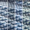 Madison Park Cozy Blanket Soft Plush Blanket Chic Backprinted Carved Texture Design, Trendy, All Seasons Lightweight Bedding for Summer Cover for Bed, Couch & Sofa, Full/Queen, Grey(Blue)