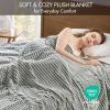 Madison Park Cozy Blanket Soft Plush Blanket Chic Backprinted Carved Texture Design, Trendy, All Seasons Lightweight Bedding for Summer Cover for Bed, Couch & Sofa, Full/Queen, Grey(Green)