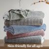 Madison Park Cozy Blanket Soft Plush Blanket Chic Backprinted Carved Texture Design, Trendy, All Seasons Lightweight Bedding for Summer Cover for Bed, Couch & Sofa, Full/Queen, Grey(Blue)