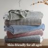 Madison Park Cozy Blanket Soft Plush Blanket Chic Backprinted Carved Texture Design, Trendy, All Seasons Lightweight Bedding for Summer Cover for Bed, Couch & Sofa, Full/Queen, Grey(Green)
