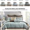 Madison Park Cozy Comforter Set Casual Modern Design All Season, Matching Bed Skirt, Decorative Pillows, Queen(92″x96″), Blue, 9 Piece (MP10-458)(Juliana Blue)