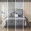 Madison Park Cozy Comforter Set-Deluxe Hotel Collection, All Season Down Alternative Luxury Bedding with Matching Shams, Decorative Pillows, Queen(90″x90″), Genevieve, Navy 7 Piece(Grey)