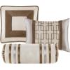 Madison Park Cozy Comforter Set-Deluxe Hotel Collection, All Season Down Alternative Luxury Bedding with Matching Shams, Decorative Pillows, Queen(90″x90″), Genevieve, Navy 7 Piece(Taupe/Brown)