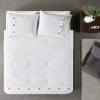 Madison Park Cozy Cotton Comforter Set Casual Modern Design All Season Bedding, Matching Shams, Full/Queen (90 in x 90 in), White 3 Piece(Waffle Weave White)