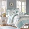 Madison Park Dawn Cotton Comforter Set Amherst Curtain(Dawn Shabby Chic  Blue)