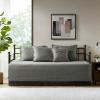Madison Park Daybed Cover Double Sided Quilting Casual Design All Season Bedding Set with Bedskirt, Matching Shams, Decorative Pillow, 75 in x 39 in, Yosemite, Purple Teal(Plaid Grey)