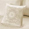 Madison Park Daybed Cover Set Damask Quilted Cover for Daybeds, All Season, Pre-washed Cotton-Filled Coastal Bedding with Scallop Edge, Shams, Bedskirt, Décor Pillows, Tuscany, Cream, 39″x75″, 6 Piece(Cream)
