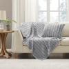 Madison Park Duke Luxury Throw Premium Soft Cozy Brushed Long Faux Fur For Bed, Coach or Sofa, 50×60, Blue(Grey)