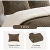 Madison Park Ellis Cable Knit Comforter Set – Soft Fluffy Chenille with Sherpa Reverse, Cozy Sweater-Inspired Texture, Oeko-Tex Certified,King, Ivory(Brown)