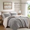 Madison Park Ellis Cable Knit Comforter Set – Soft Fluffy Chenille with Sherpa Reverse, Cozy Sweater-Inspired Texture, Oeko-Tex Certified,King, Ivory(Gray)