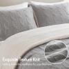 Madison Park Ellis Cable Knit Comforter Set – Soft Fluffy Chenille with Sherpa Reverse, Cozy Sweater-Inspired Texture, Oeko-Tex Certified,King, Ivory(Gray)