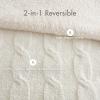 Madison Park Ellis Cable Knit Comforter Set – Soft Fluffy Chenille with Sherpa Reverse, Cozy Sweater-Inspired Texture, Oeko-Tex Certified,King, Ivory(Ivory)