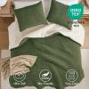Madison Park Ellis Cable Knit Comforter Set – Soft Fluffy Chenille with Sherpa Reverse, Cozy Sweater-Inspired Texture, Oeko-Tex Certified,King, Ivory(Olive)