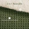 Madison Park Ellis Cable Knit Comforter Set – Soft Fluffy Chenille with Sherpa Reverse, Cozy Sweater-Inspired Texture, Oeko-Tex Certified,King, Ivory(Olive)