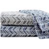 Madison Park Essentials Chevron Printed Ultra Soft 4 Piece Sheet Set, Grey, Queen(Grey)
