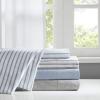 Madison Park Essentials Chevron Printed Ultra Soft 4 Piece Sheet Set, Grey, Queen(Grey Stripe)