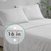 Madison Park Essentials Jaxon Bed in a Bag Comforter Set with Sheet, Printed Stripe Design, Modern All Season Bedding and Matching Sham, Queen Blue/Grey 7 Piece(Aqua/Grey)