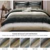 Madison Park Essentials Queen Comforter Set, Bed in a Bag Queen, Watercolor Print Coastal Comforter & Chambray Cotton Sheet Set, All Season Bedding Set, Saben, Taupe Queen (90 in x 90 in) 9 Piece(Stripe Taupe)