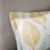 Madison Park Essentials Queen Comforter Set, Bed in a Bag Queen, Watercolor Print Coastal Comforter & Chambray Cotton Sheet Set, All Season Bedding Set, Saben, Taupe Queen (90 in x 90 in) 9 Piece(Leaf Yellow/Aqua)