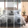 Madison Park Essentials Queen Comforter Set, Bed in a Bag Queen, Watercolor Print Coastal Comforter & Chambray Cotton Sheet Set, All Season Bedding Set, Saben, Taupe Queen (90 in x 90 in) 9 Piece(Circular Grey)
