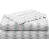 Madison Park Essentials Queen Comforter Set, Bed in a Bag Queen, Watercolor Print Coastal Comforter & Chambray Cotton Sheet Set, All Season Bedding Set, Saben, Taupe Queen (90 in x 90 in) 9 Piece(Circular Aqua)