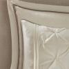 Madison Park Essentials Room in a Bag Faux Silk Comforter Set – Luxe Diamond Tufting All Season Bedding, Matching Curtains, Decorative Pillows, Grey King(104″x92″) 24 Piece(Ivory)
