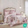 Madison Park Floral Queen Comforter Set, Cotton Rich Bedding Set Feminine Design Shabby Chic Queen Size Comforter Sets, All Season Bed Cover with Shams, Bed Skirt, Décor Pillow, Blush 8 Piece(Cassandra Blush)
