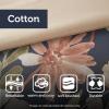 Madison Park Floral Queen Comforter Set, Cotton Rich Bedding Set Feminine Design Shabby Chic Queen Size Comforter Sets, All Season Bed Cover with Shams, Bed Skirt, Décor Pillow, Blush 8 Piece(Camillia Navy)